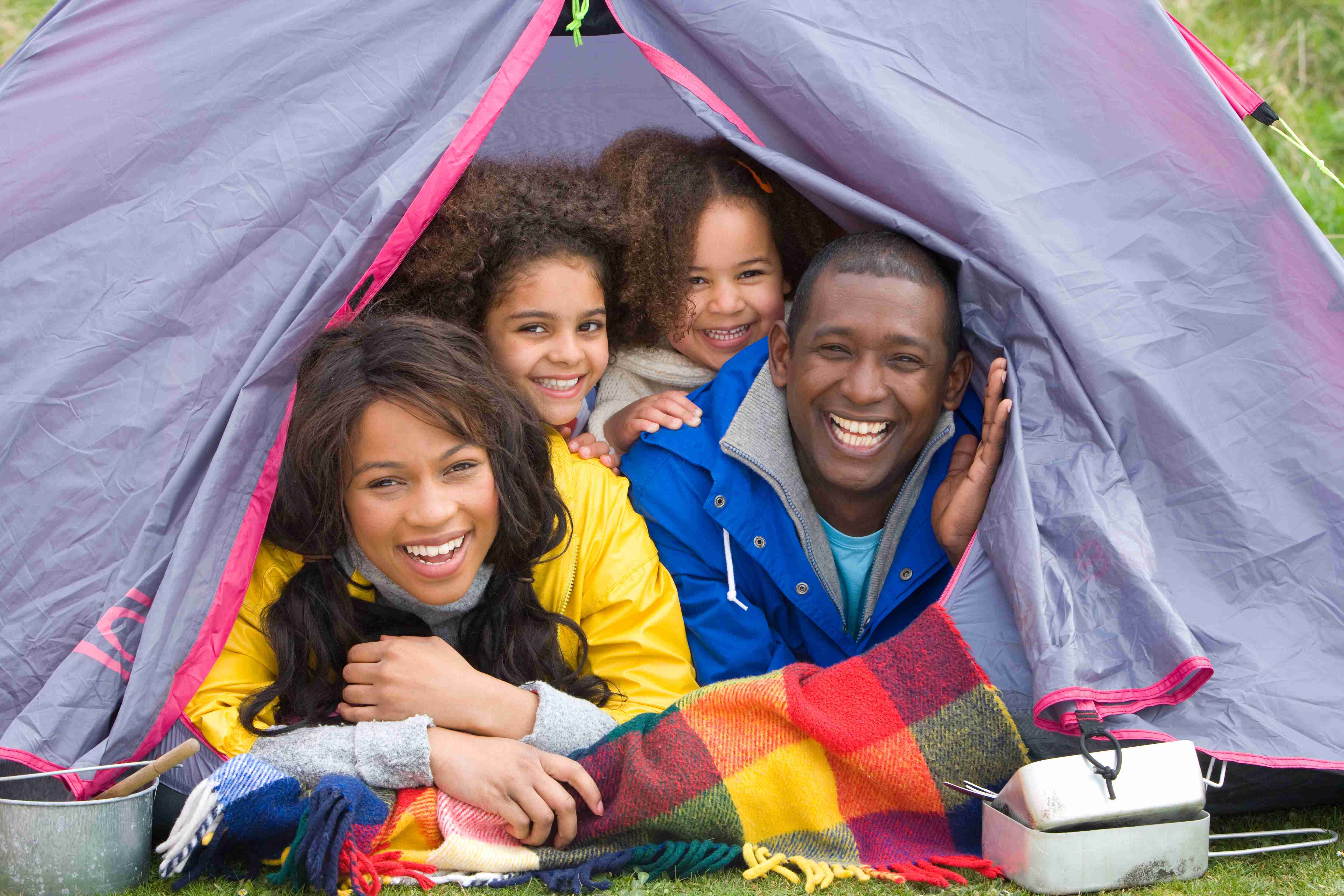 family camping together