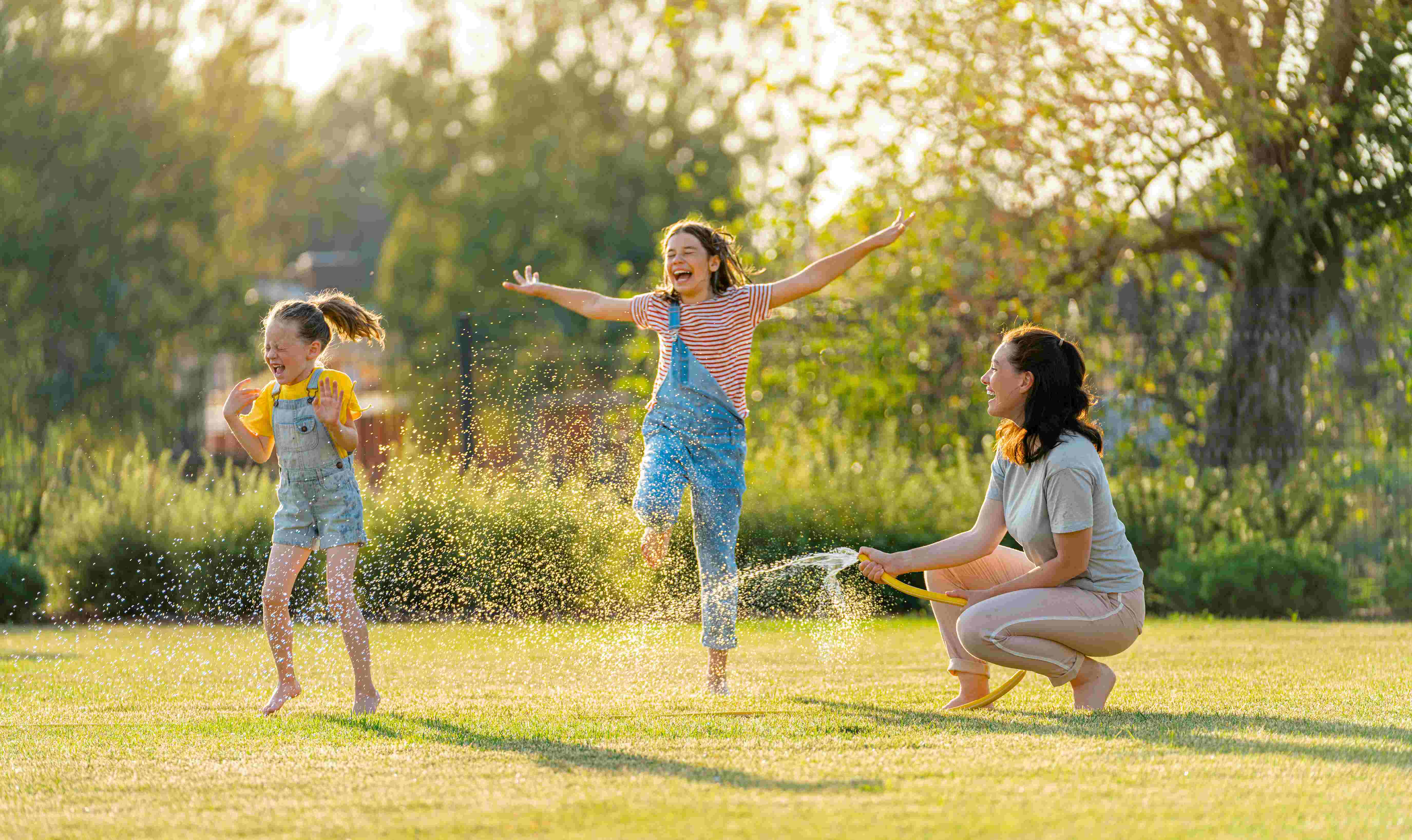 family fun in backyard